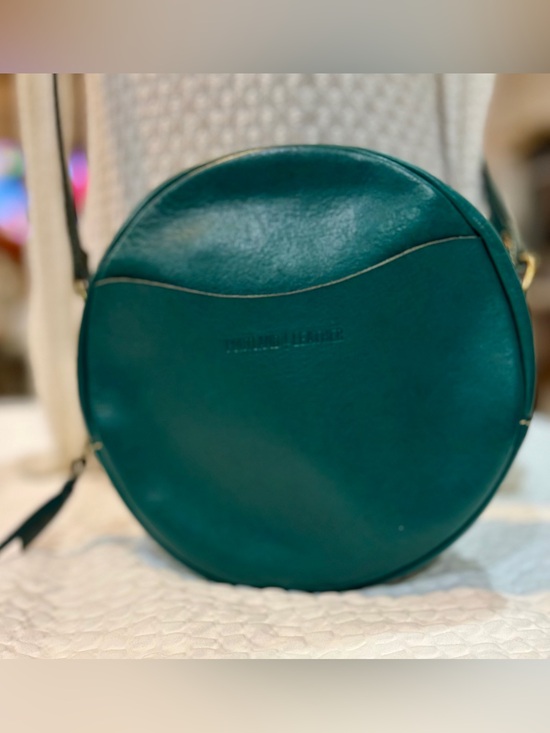 Portland Leather Handbags - Portland Leather Goods Large Round Crossbody Bag Retired Color Peacock EUC 9X9